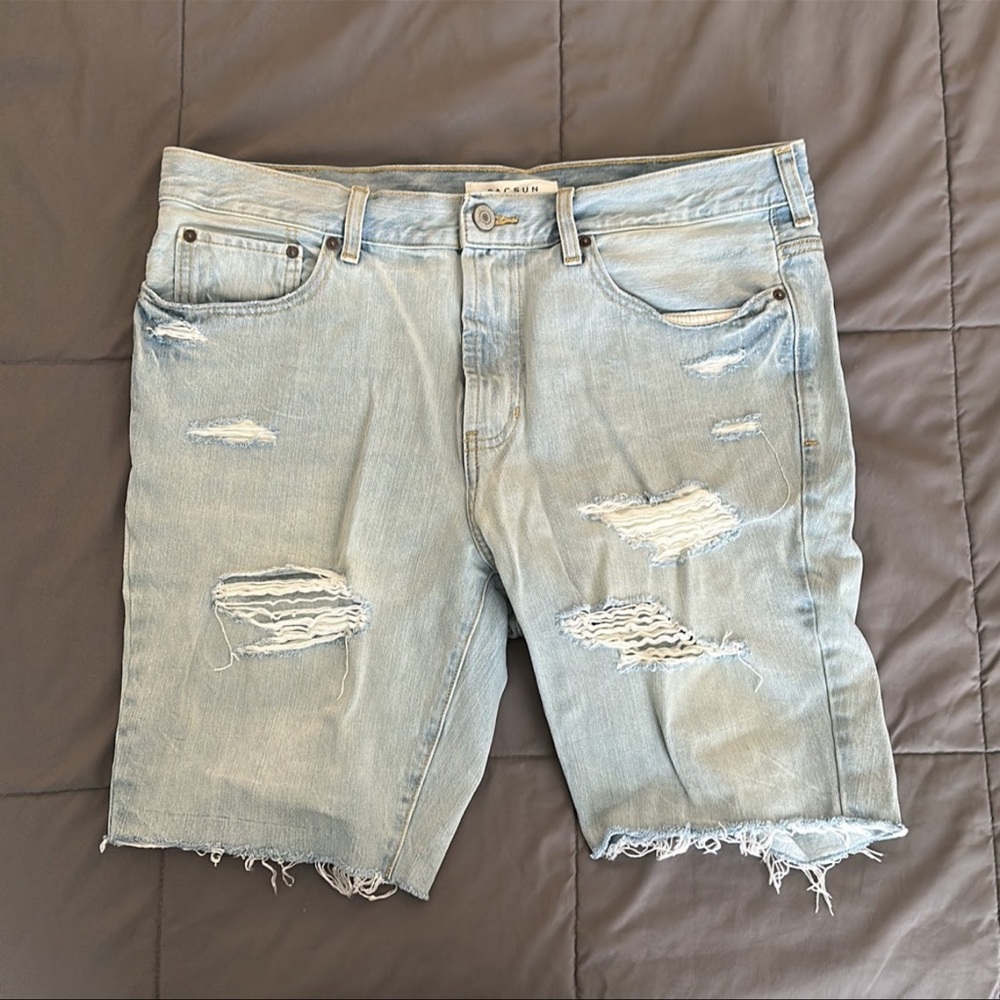 Men’s PacSun Skinny Ripped Denim Jean Shorts
